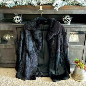 Black fur coat